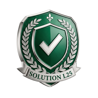 Badge de l'attestation privée Solution L25 de niveau Vert